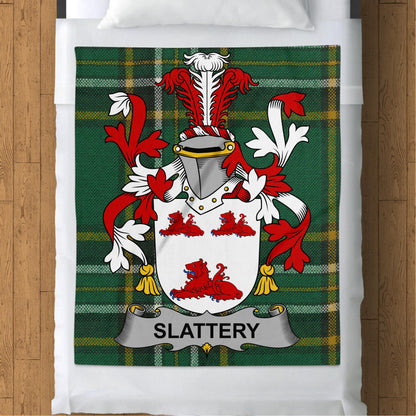 Slattery Surname Irish Tartan Throw Blanket - Living Stone Gifts