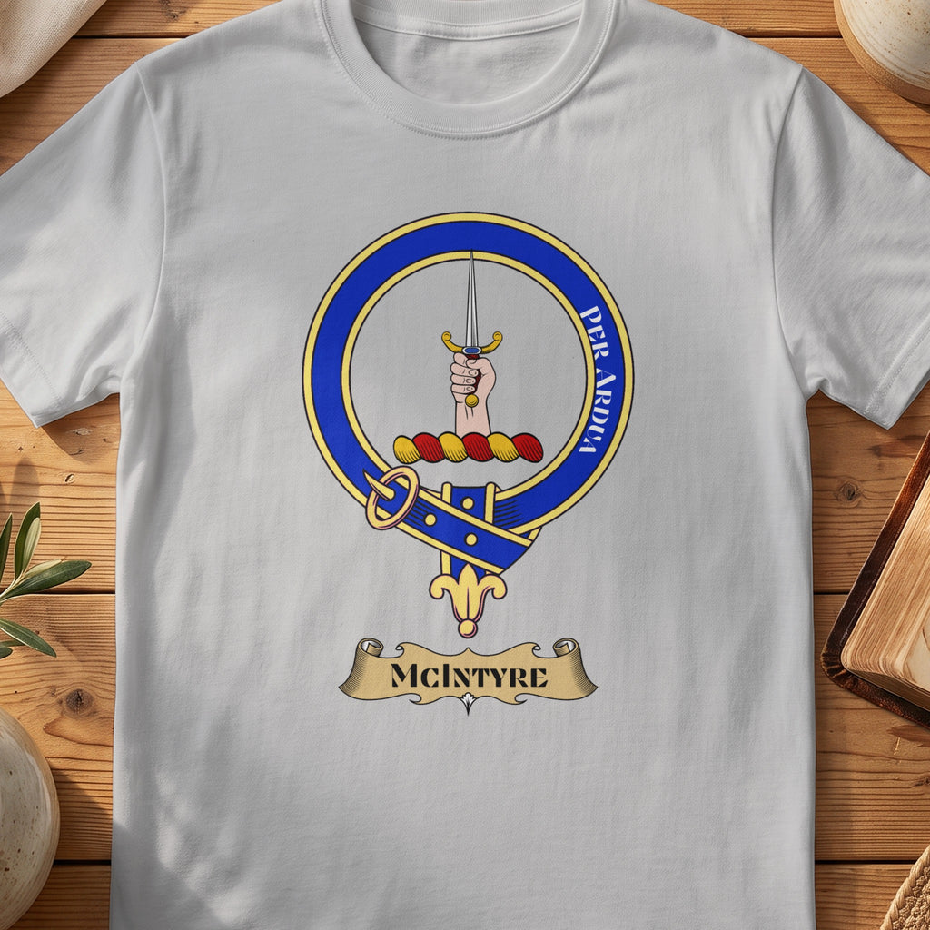 McIntyre Scottish clan crest T-shirt in Sport Grey