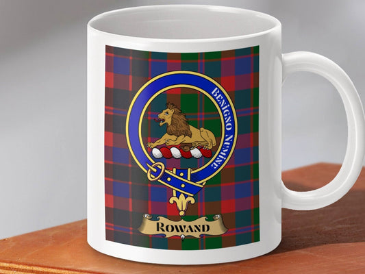 Rowand Clan Crest Tartan Pattern Ceramic Mug product