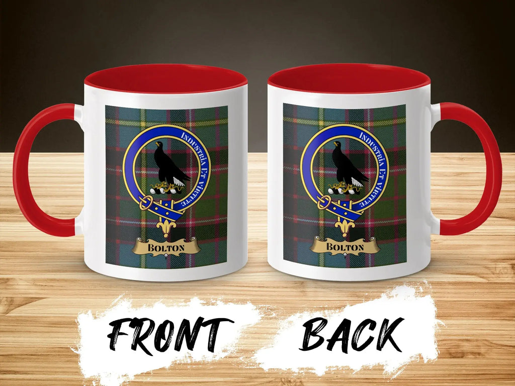 Scottish Clan Bolton Crest Red Plaid Coffee Mug Product