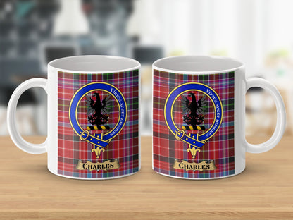 Clan Fergusson Scottish Tartan Crest Charles Mug - Living Stone Gifts