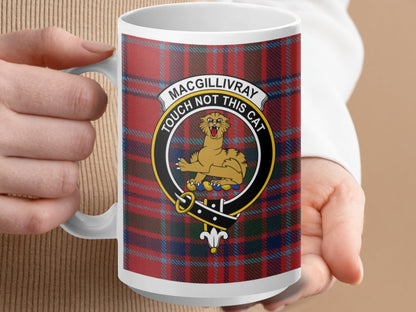 MacGillivray Clan Crest and Tartan Design Mug - Living Stone Gifts