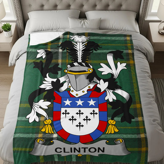 Stylish Family Crest Plaid Patterned Blanket product