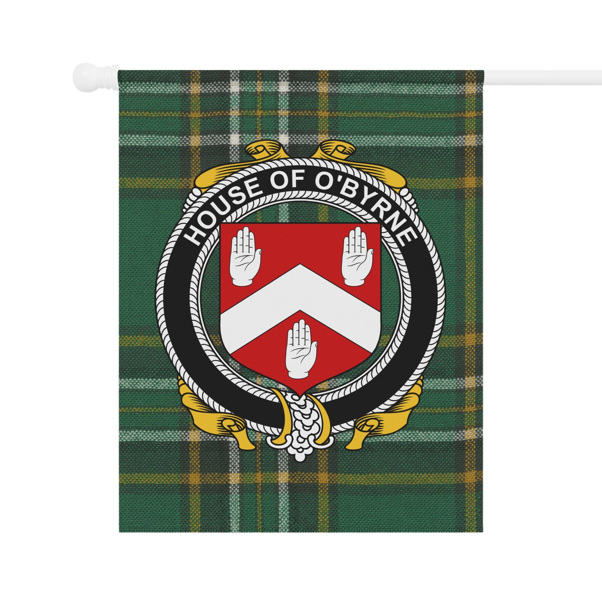 House of O'Byrne Tartan Banner with Family Crest