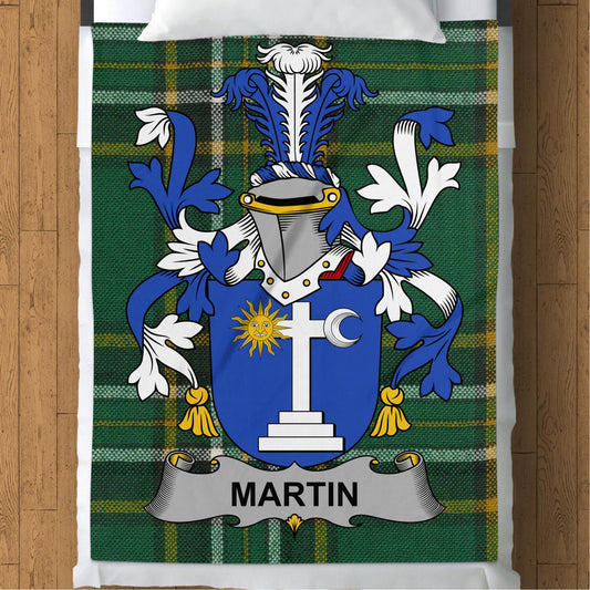 Martin Surname Irish Tartan Throw Blanket - Living Stone Gifts