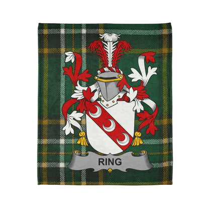 Custom Family Crest Design on Tartan Blanket product
