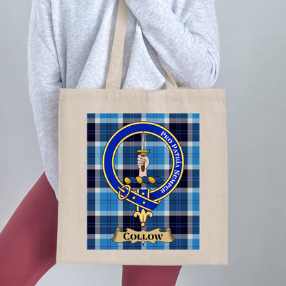 Collow Clan Crest Scottish Tartan Tote Bag - Living Stone Gifts