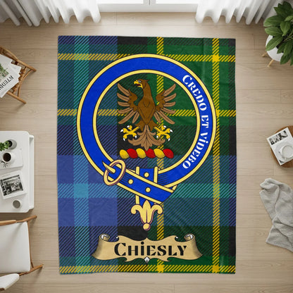 Scottish Tartan Plaid Rug with Family Crest Design Rug product