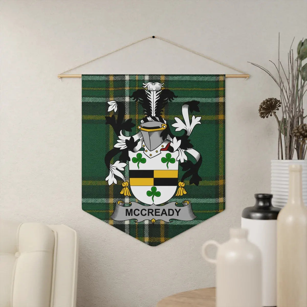 Custom McCready Family Crest Plaid Hanging Decor product