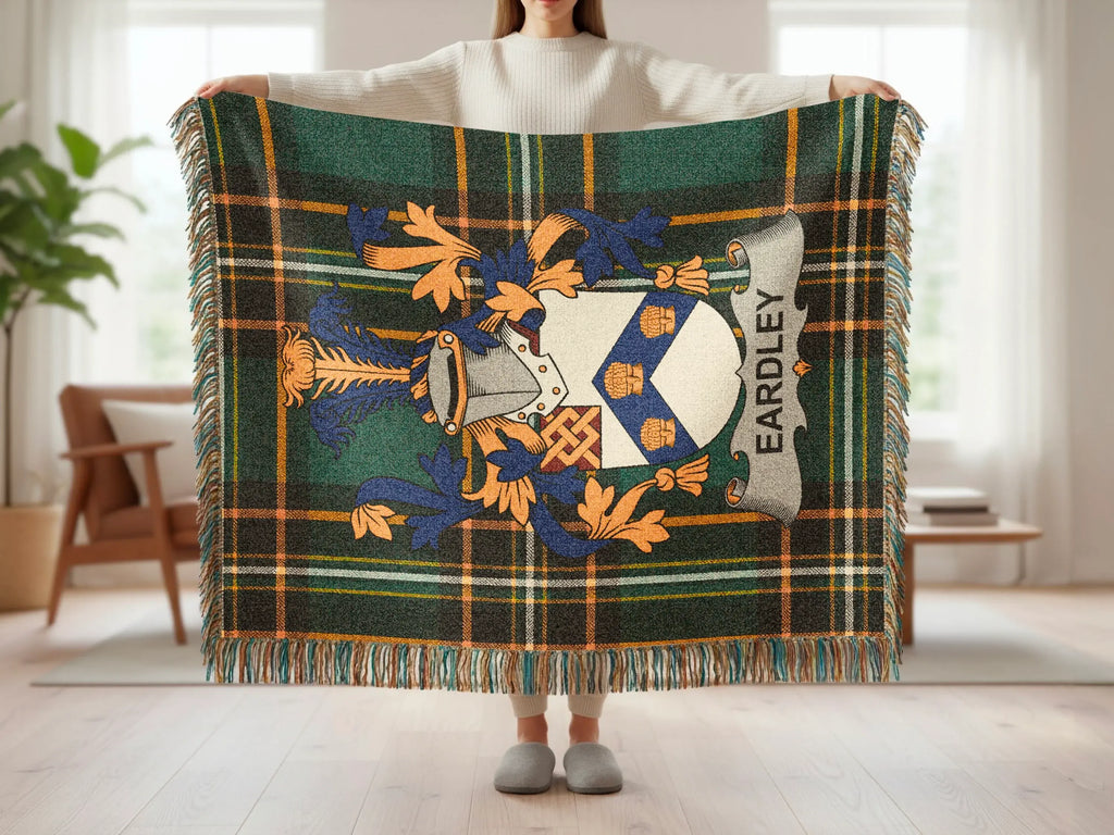 EARDLEY Plaid Pattern Fringe Throw Blanket product type