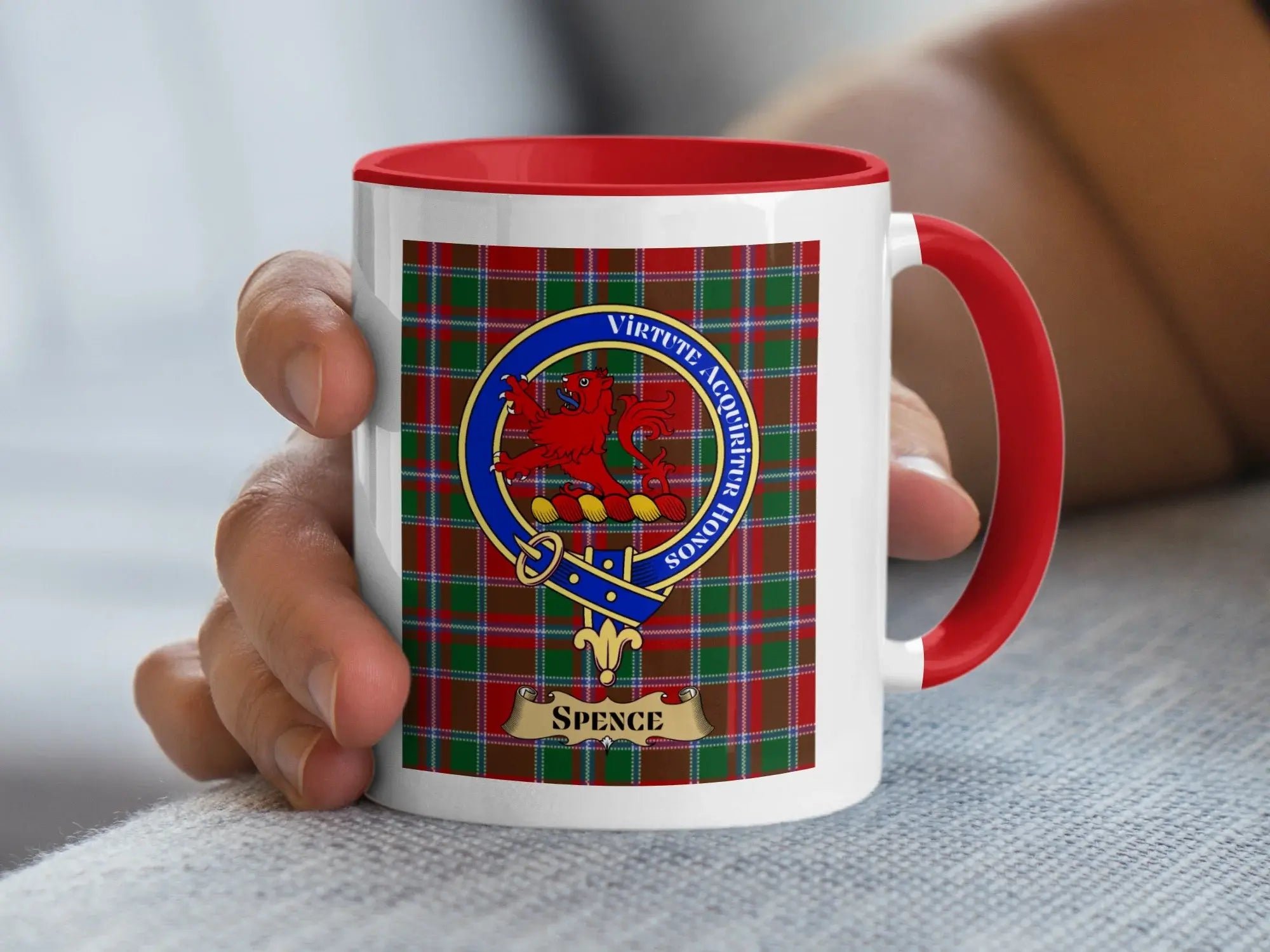 Spence family crest ceramic mug for everyday coffee and tea