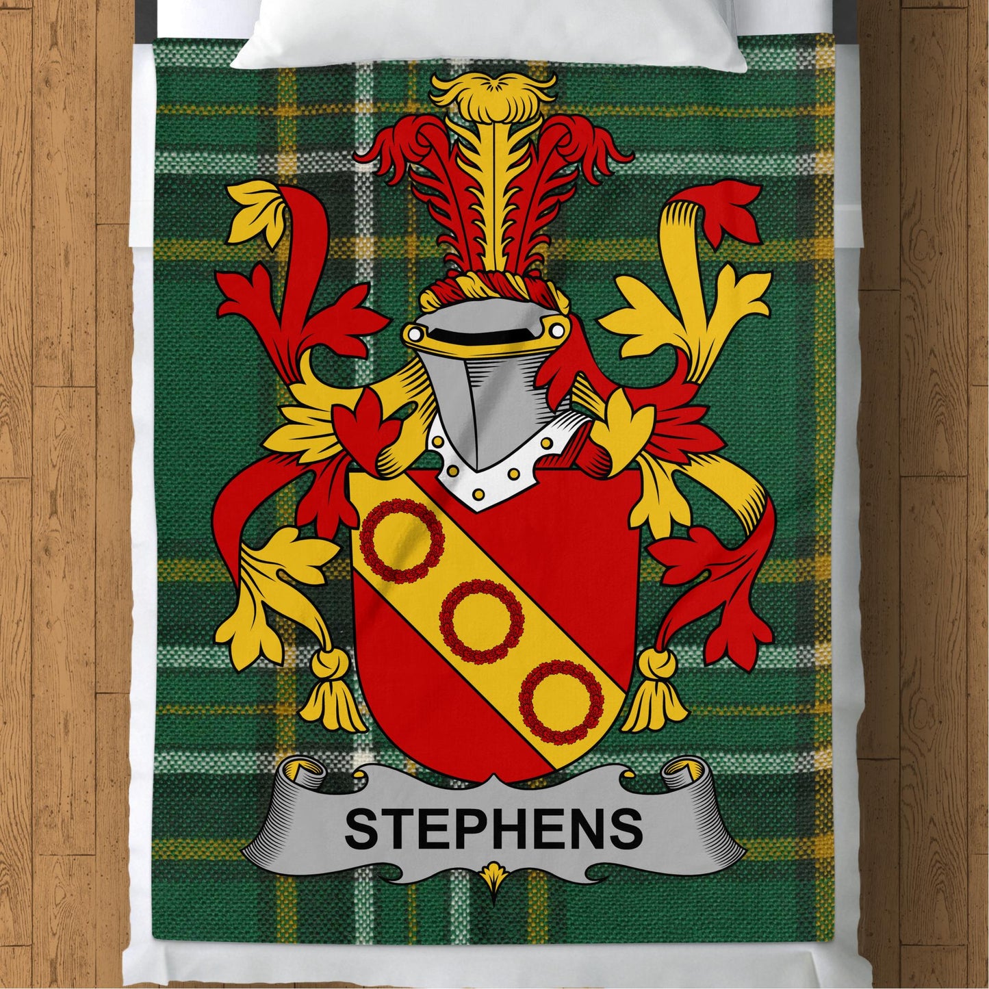 Stephens Surname Irish Tartan Throw Blanket - Living Stone Gifts