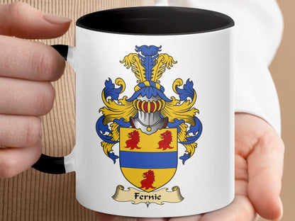 Clan Fernie Scottish Coat of Arms Accent Coffee Mug - Living Stone Gifts