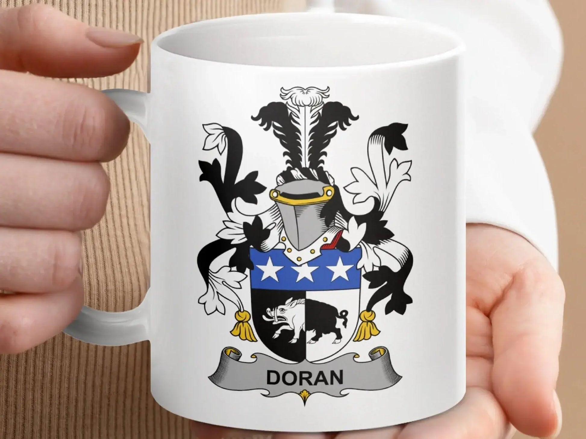 Doran Surname Irish Family Crest Mug - Celtic Ancestry Gifts