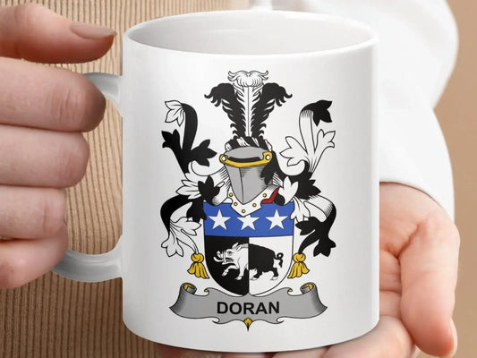 Doran Surname Irish Family Crest Mug - Celtic Ancestry Gifts