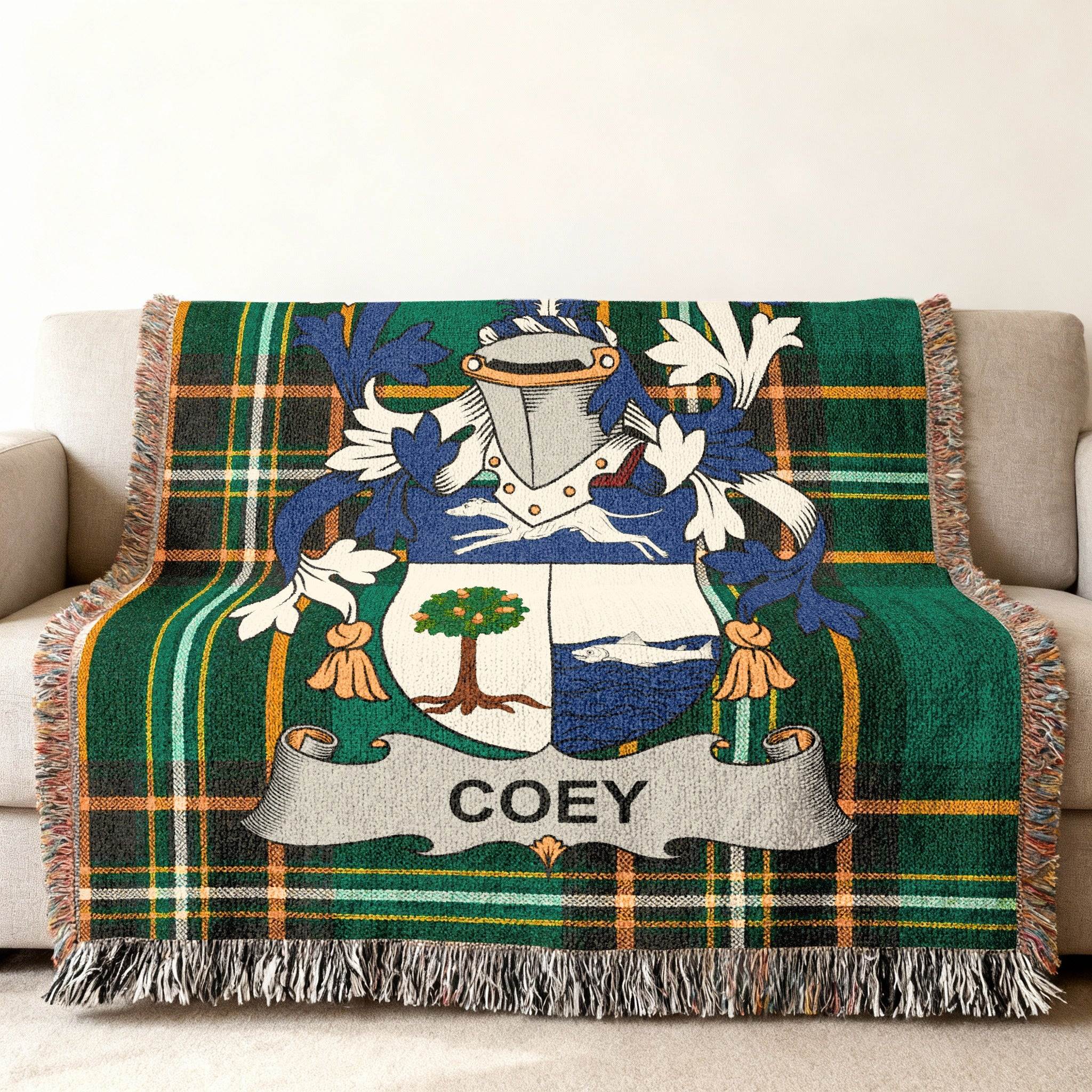 Coey Family Crest Tartan Plaid Blanket product type