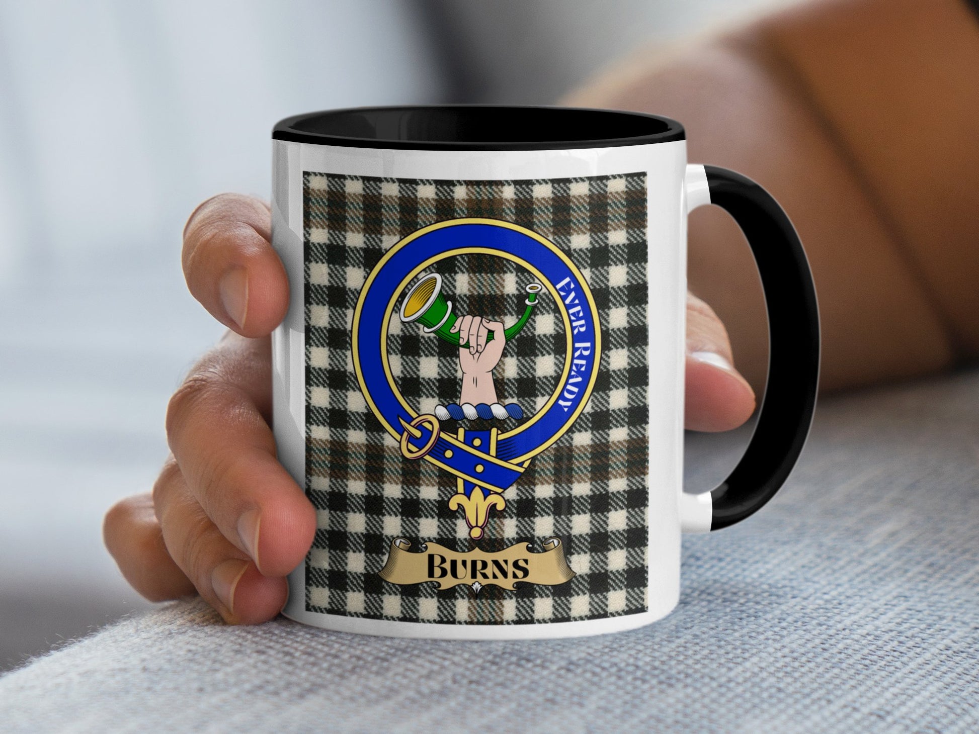 Unique Heraldic Clan Burns Crest Design Mug - Living Stone Gifts