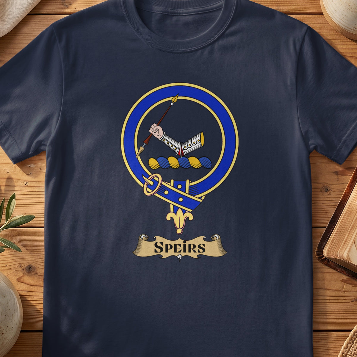 Speirs Scottish clan crest T-shirt in Navy