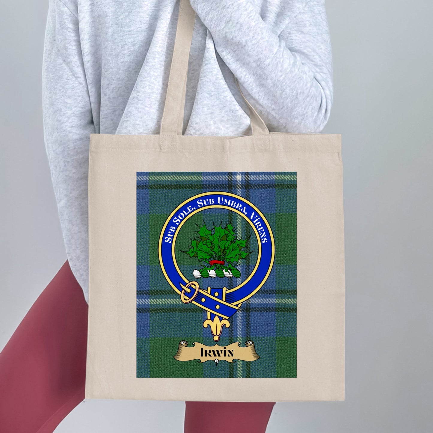 Clan Irwin Scottish Crest Tartan Tote Bag - Living Stone Gifts