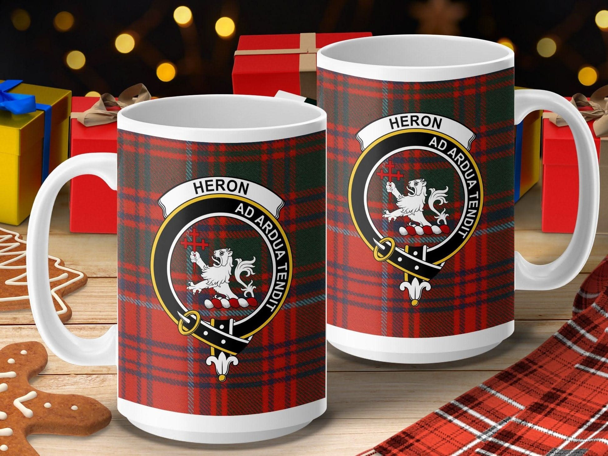 Red and Green Tartan Crest Design Mug product