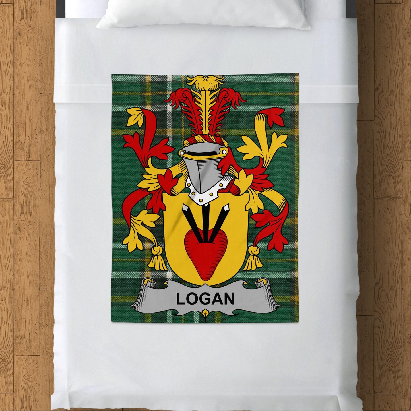 Logan Surname Irish Tartan Throw Blanket - Living Stone Gifts