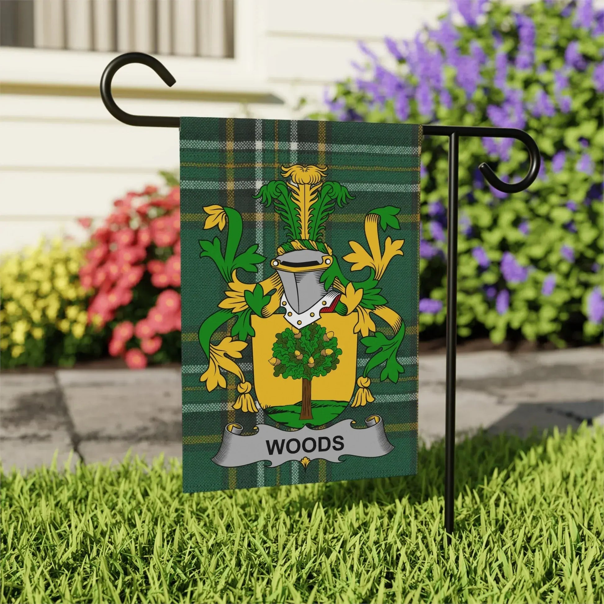 Personalized Woods Family Crest Garden Flag product