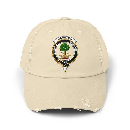 Hamilton Clan Crest Distressed Style Baseball Cap - Celtic Ancestry Gifts