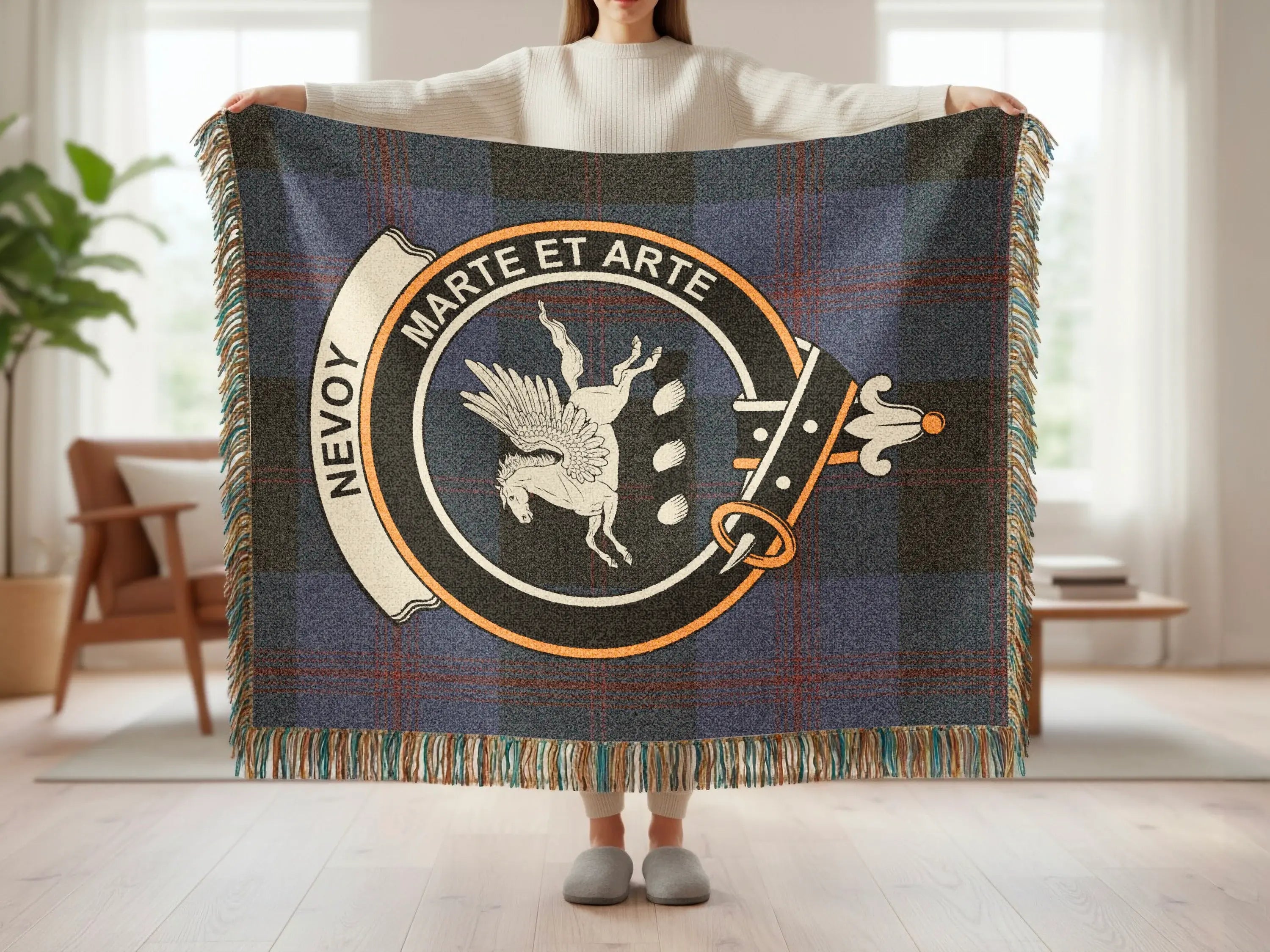 Nevoy Marte Et Arte Emblem Pattern Tapestry Blanket