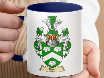 Clan Flint Scottish Coat of Arms Accent Coffee Mug - Living Stone Gifts