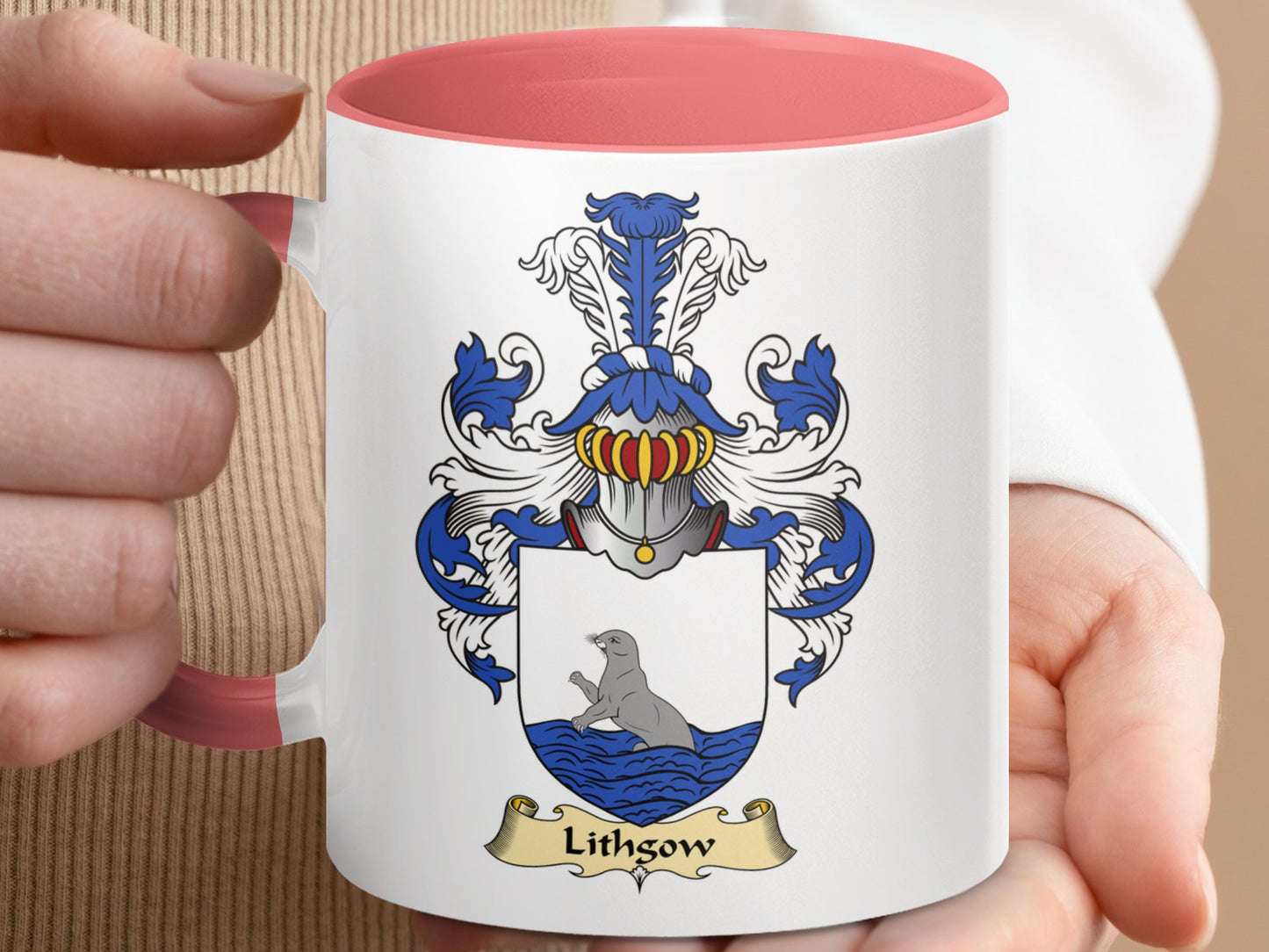 Clan Lithgow Scottish Coat of Arms Accent Mug - Living Stone Gifts