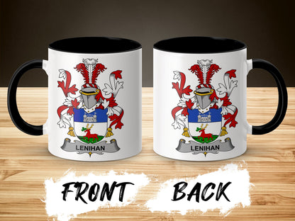 Lenihan Surname Irish Coat of Arms Crest Mug - Living Stone Gifts