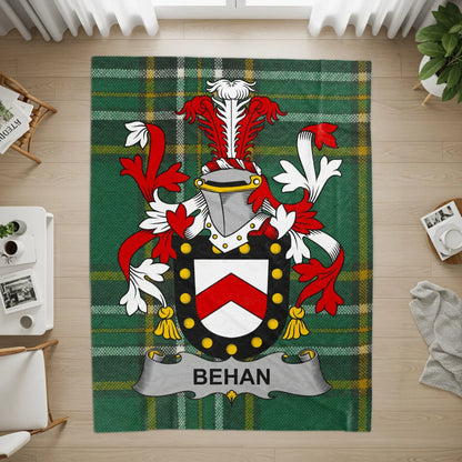 Behan Family Crest Tartan Plaid Design Rug product