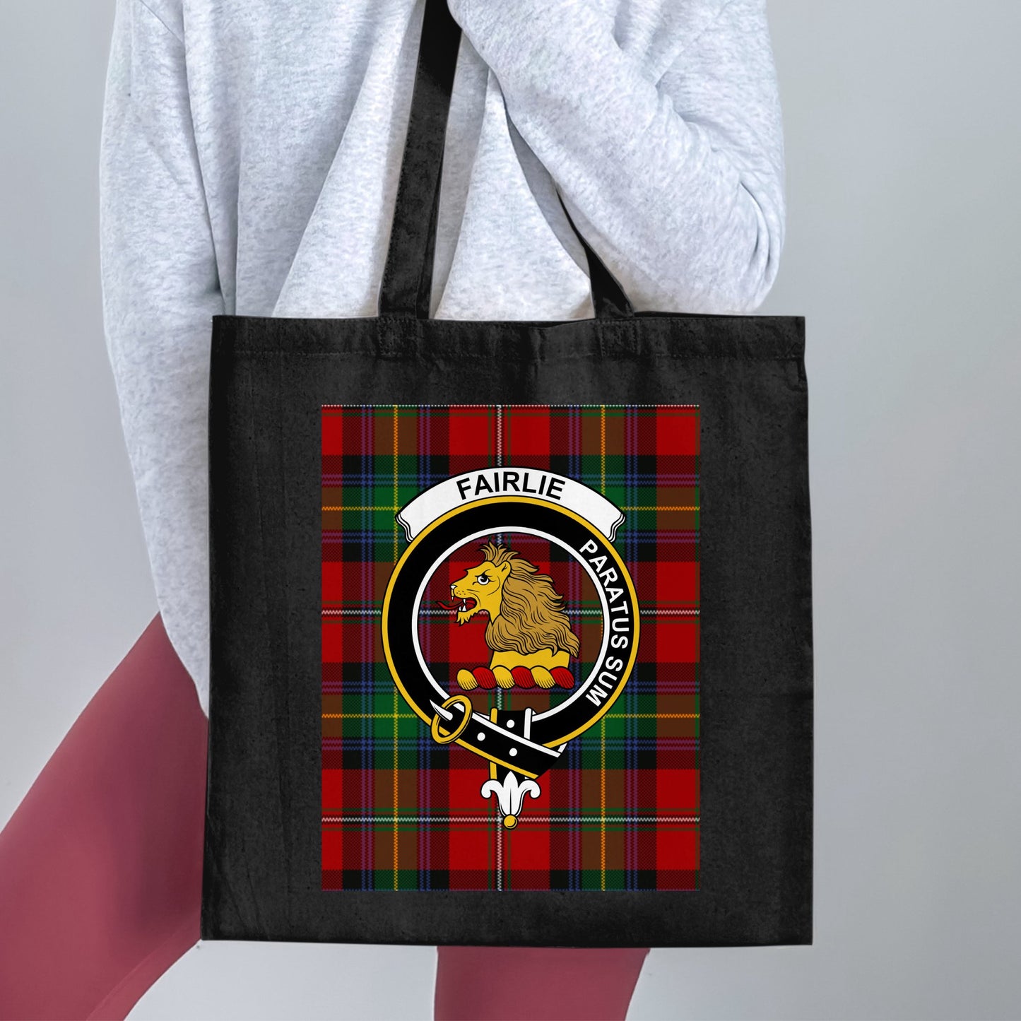 Fairlie Clan Scottish Tartan Crest Tote Bag - Living Stone Gifts