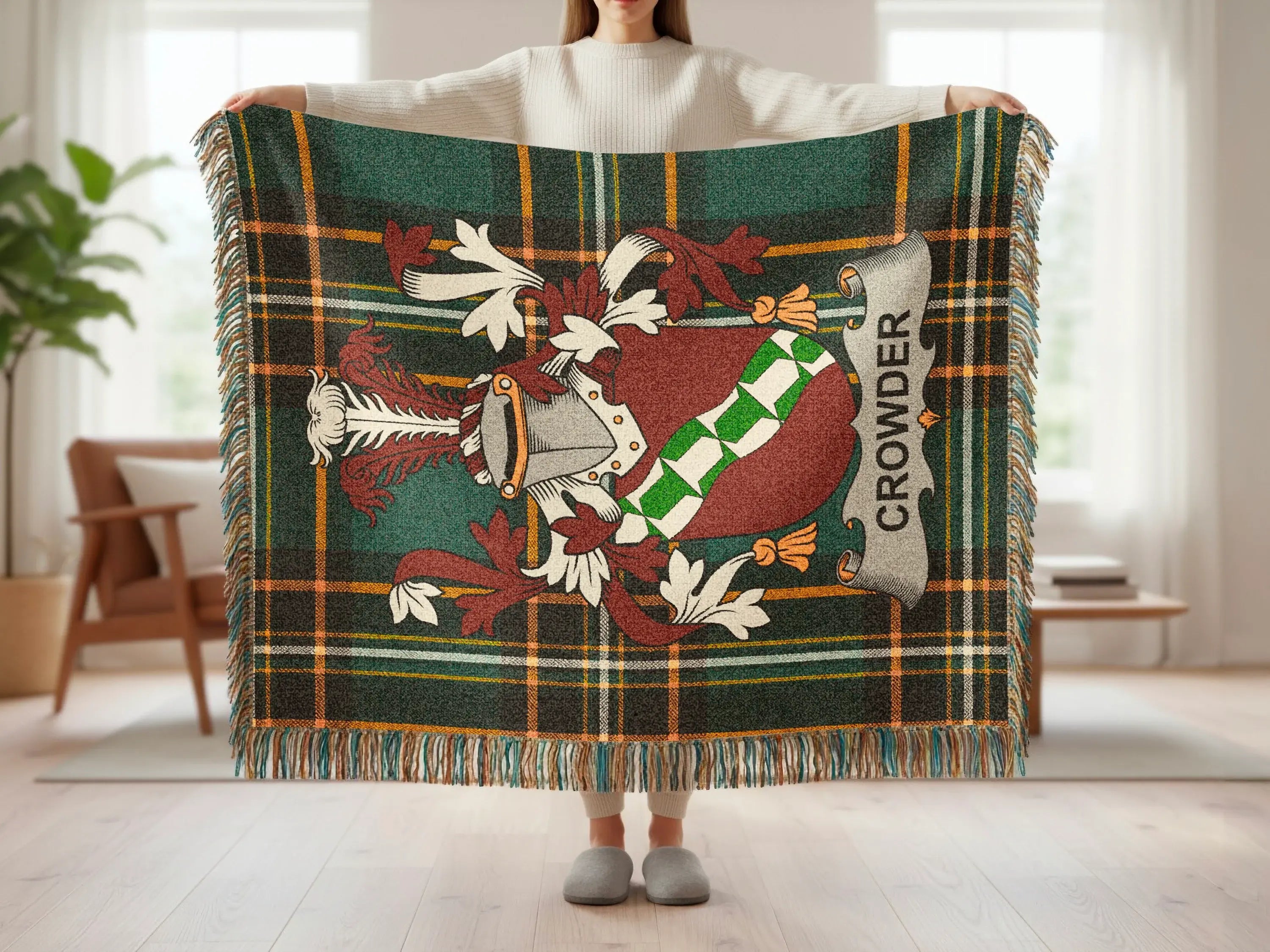 Crowder Family Crest Green Black Plaid product type