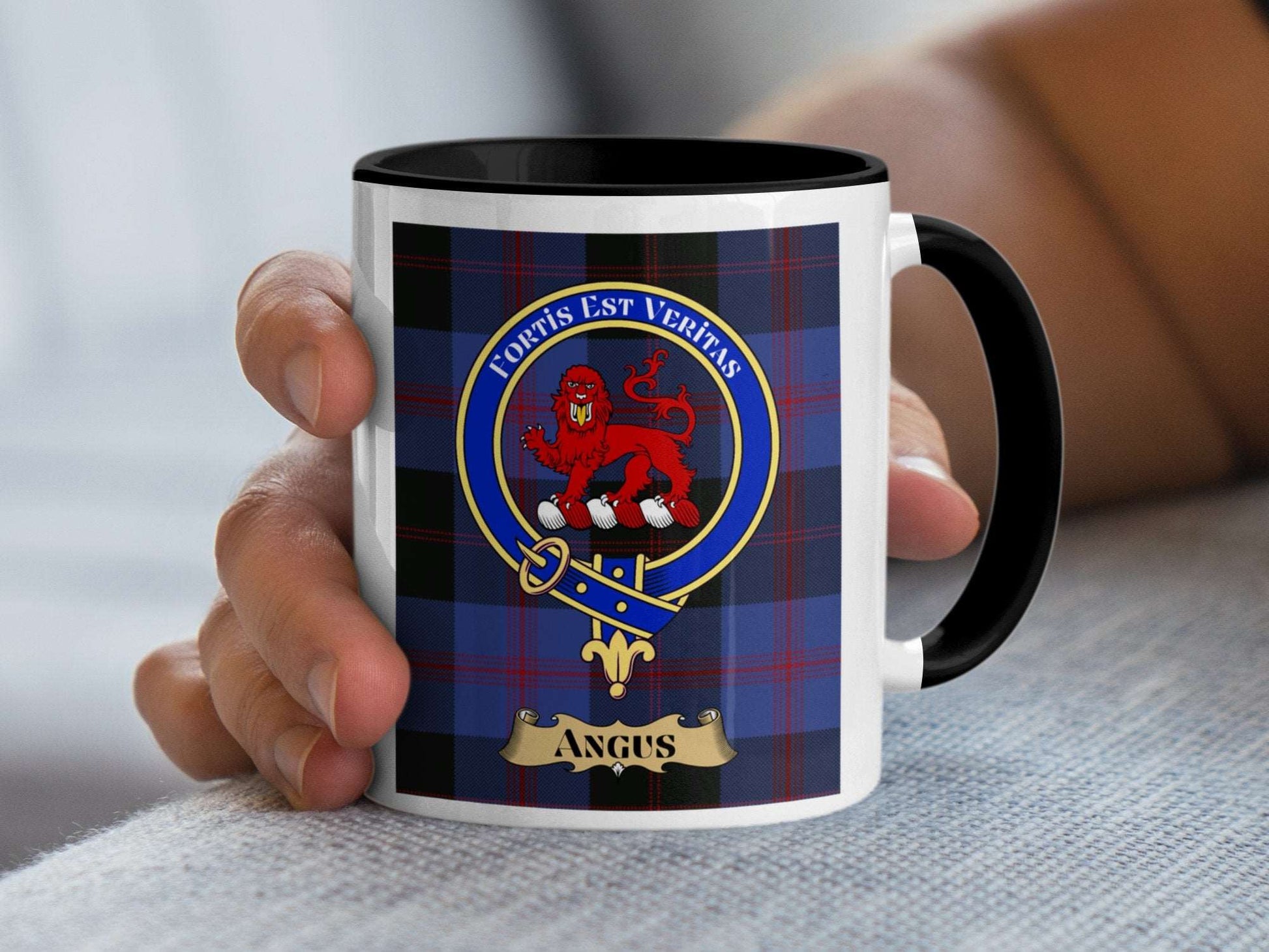 Angus Crest Plaid Design Loyalty Honor Truth Mug - Living Stone Gifts