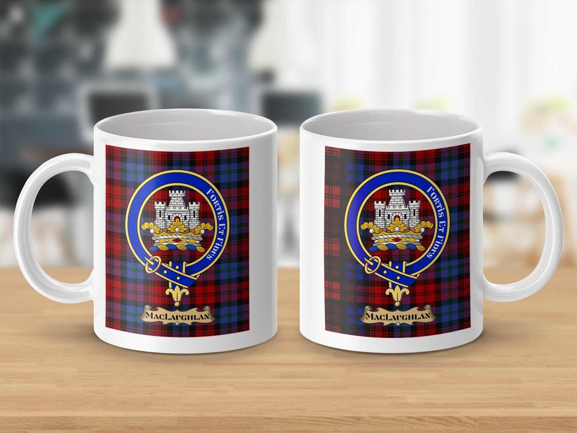 Clan MacLachlan Scottish Tartan Crest Gift Plaid Mug - Living Stone Gifts