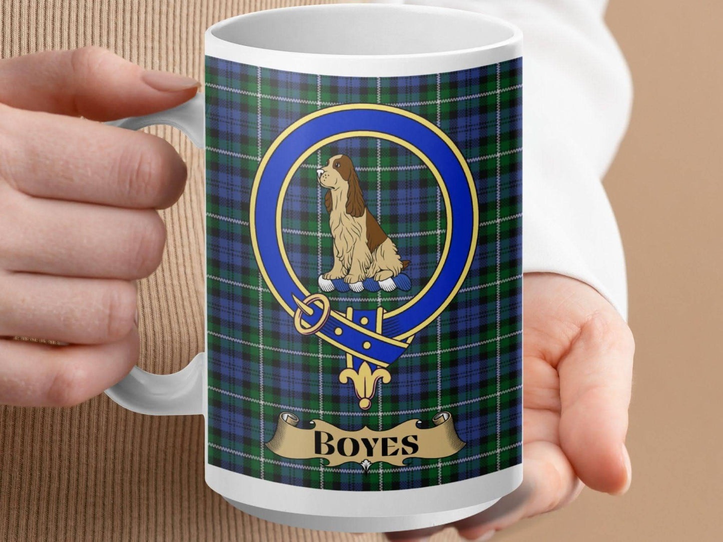 Boyes Tartan Plaid with Dog Illustration Mug product