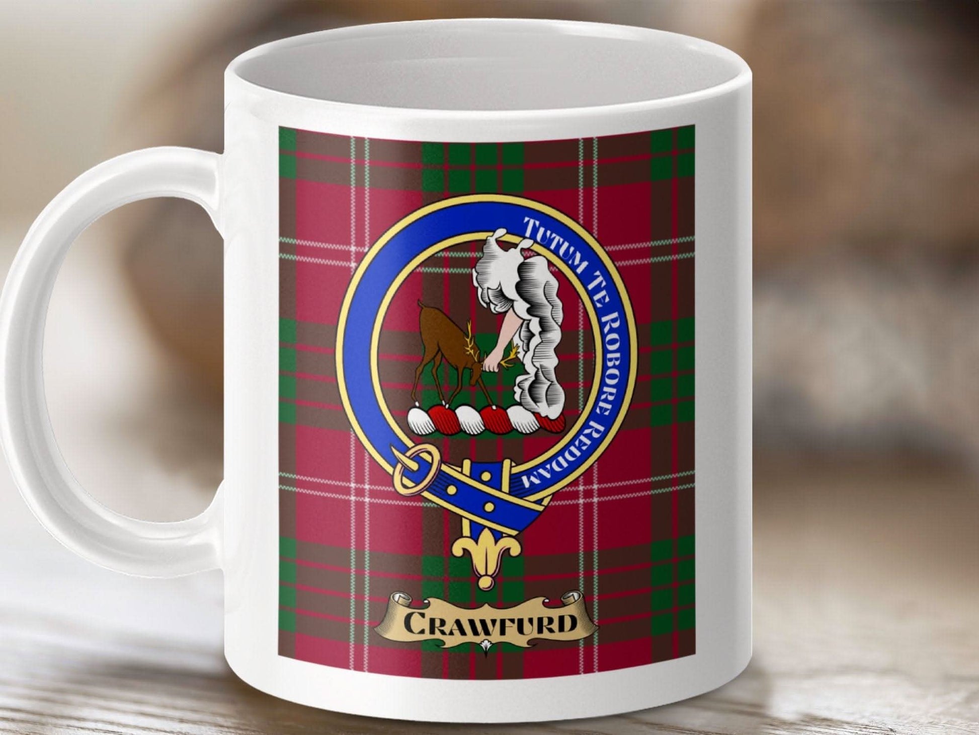 Crawford Clan Tartan Crest Emblem Mug product