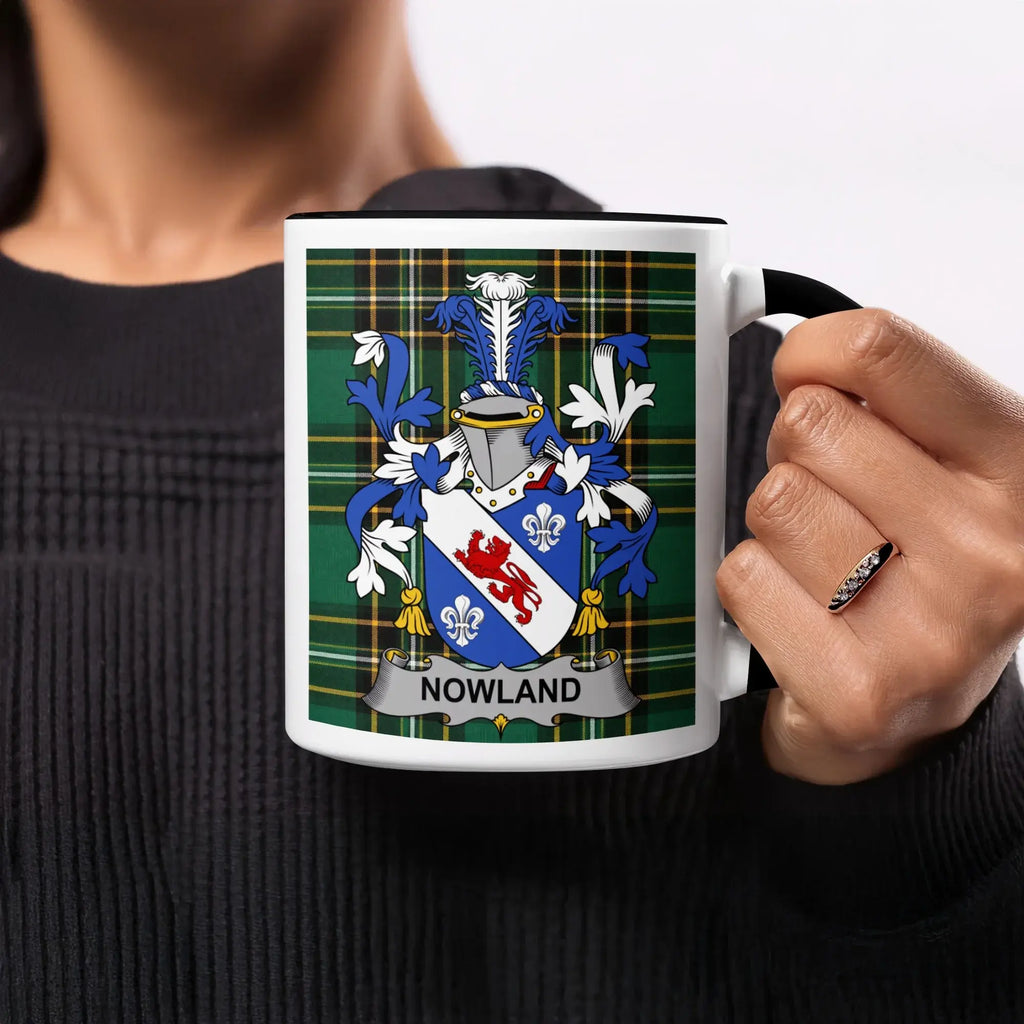 Nowland Irish heritage mug with black handle and interior