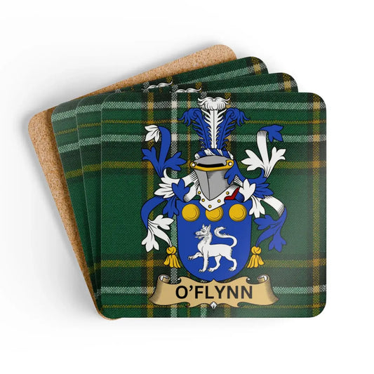 O'Flynn Family Crest on Tartan Background product