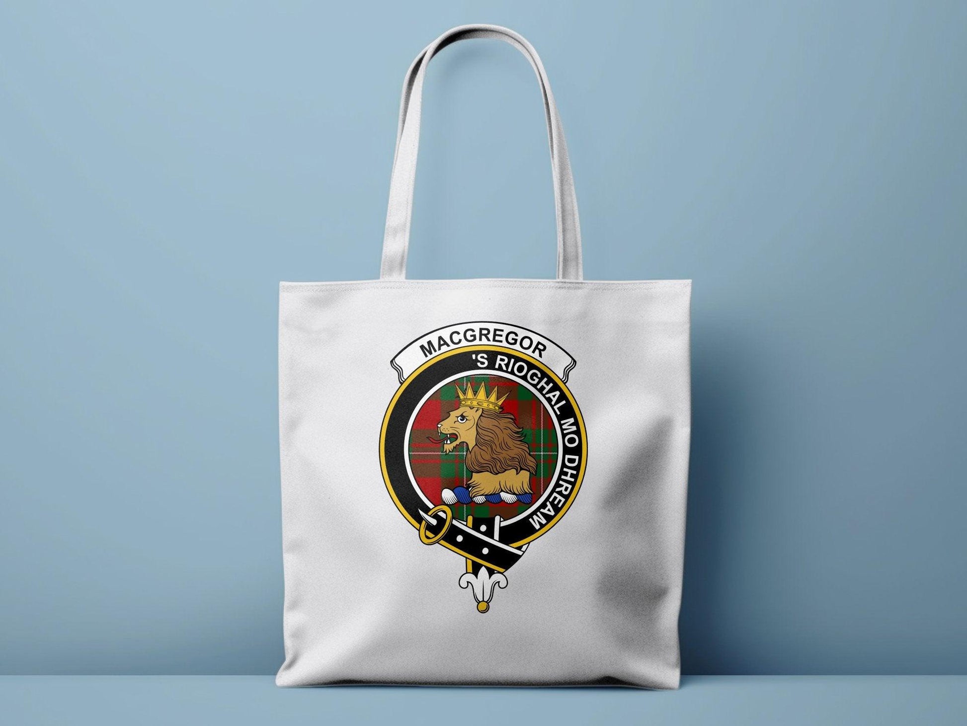 MacGregor Clan Lion Tote Bag, Scottish Heritage Canvas Bag, Durable Reusable Shopping Tote, Unique Gift Idea