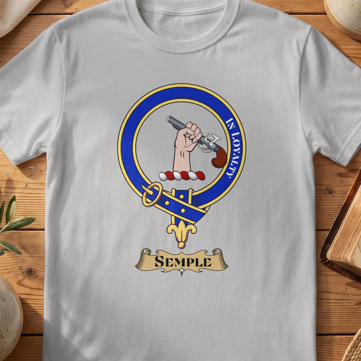 Semple Scottish clan crest T-shirt in Sport Grey