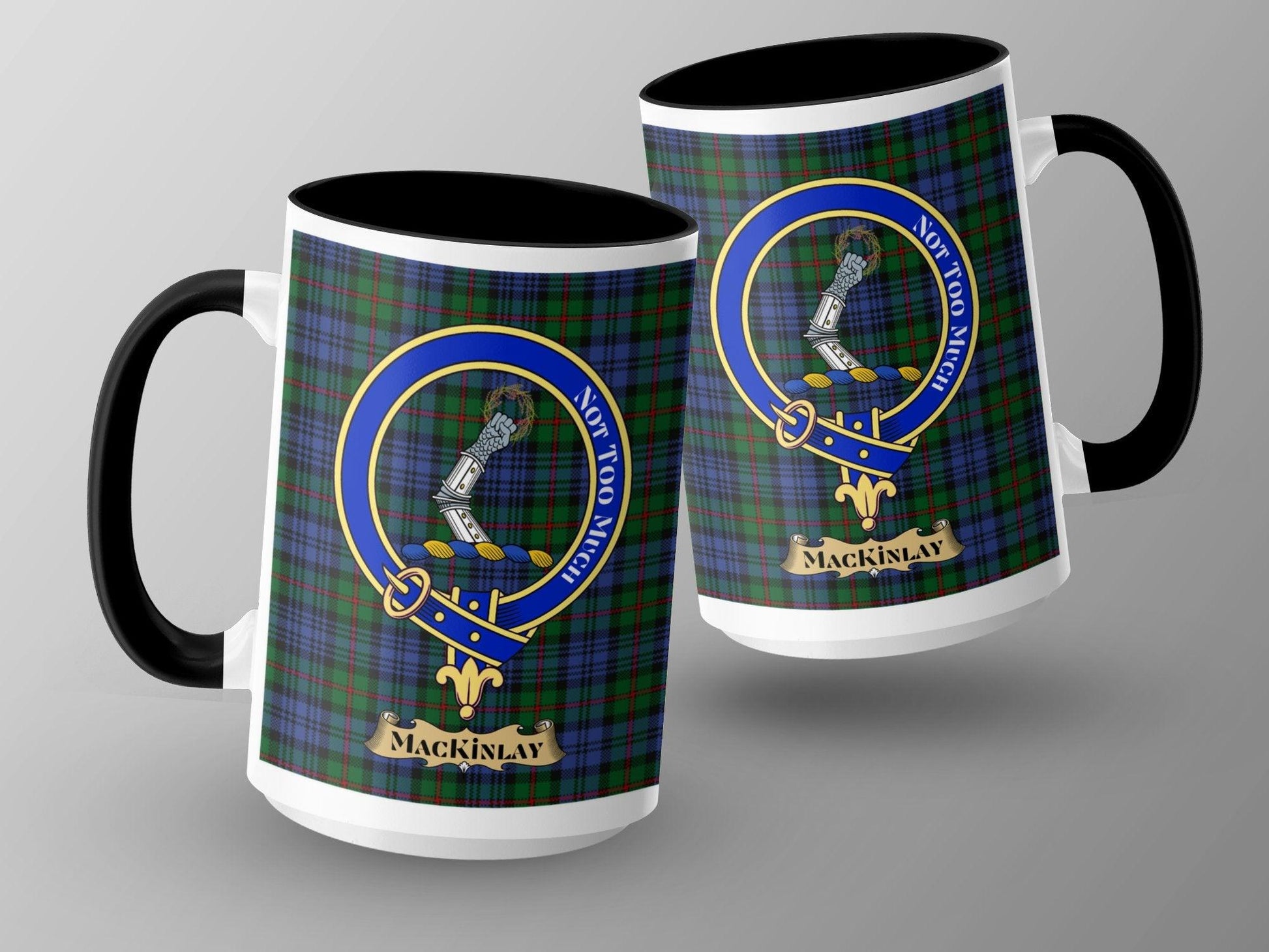 MacKinlay Clan Crest Design Scottish Tartan Plaid Mug - Living Stone Gifts