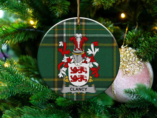 Clancy Family Crest Tartan Christmas Ornament product type
