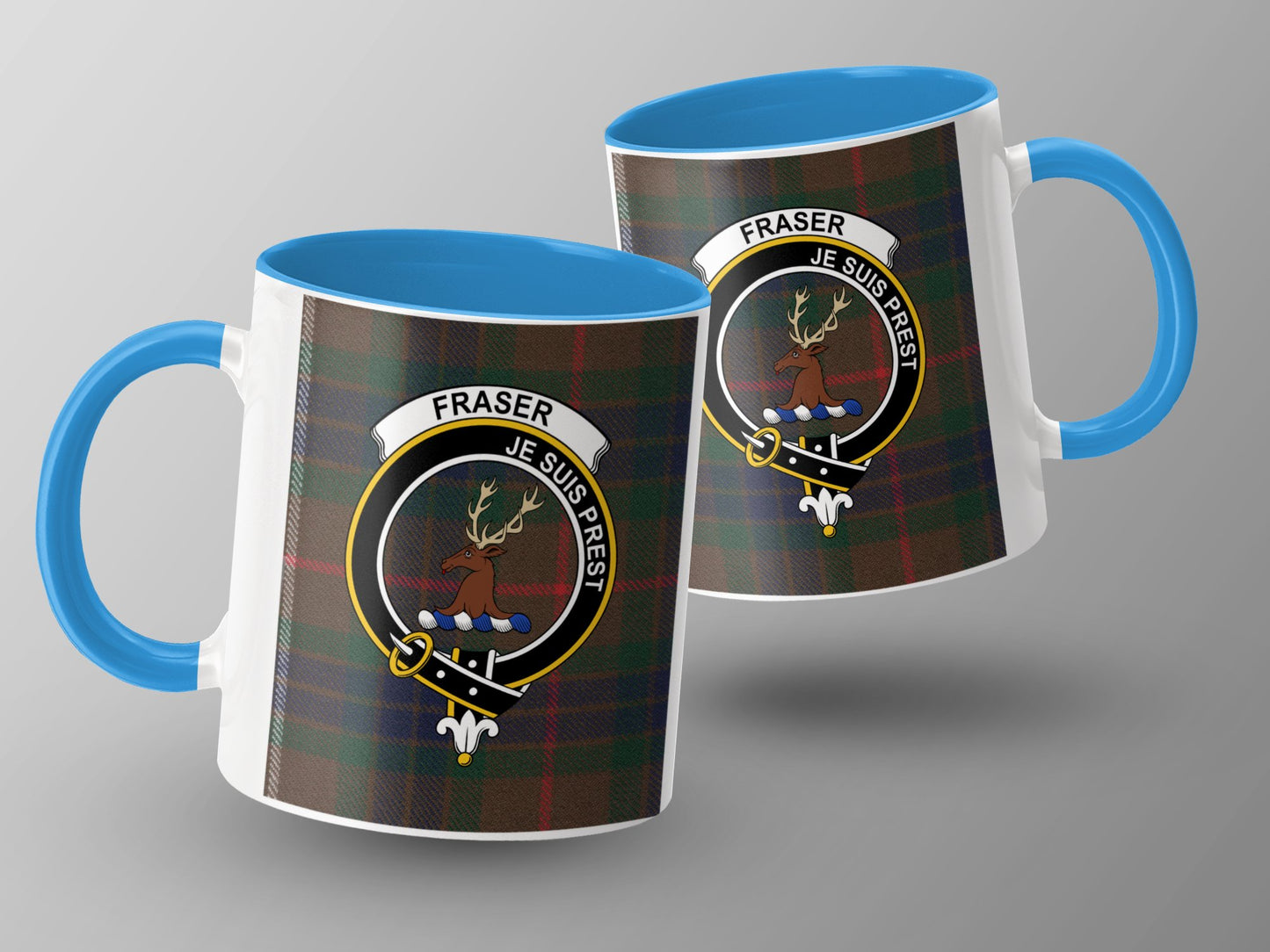 Clan Fraser Scottish Tartan Crest Design Mug - Living Stone Gifts