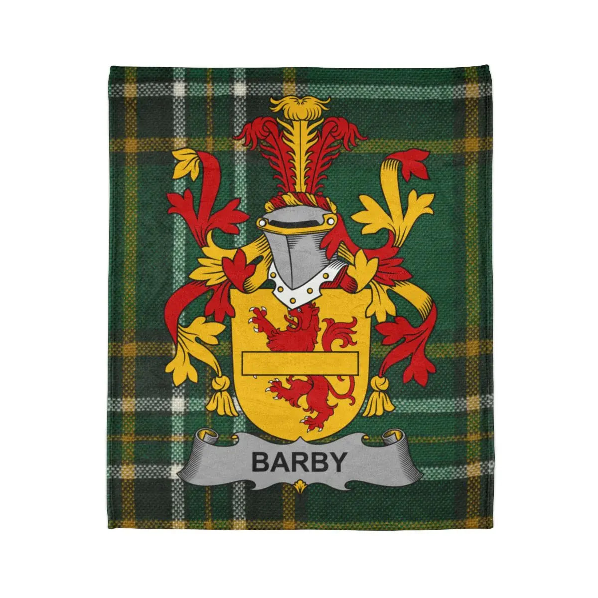 Personalized Barby Family Crest Plaid Throw Blanket product