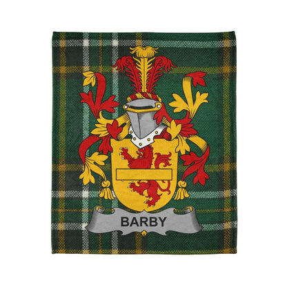 Personalized Barby Family Crest Plaid Throw Blanket product