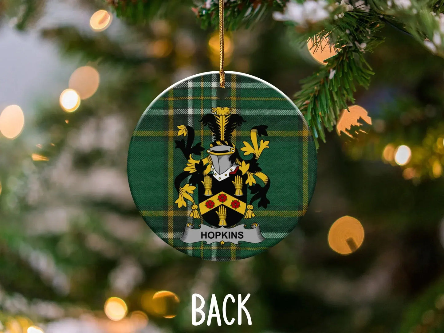 Family Crest Plaid Design Ornament Christmas Product