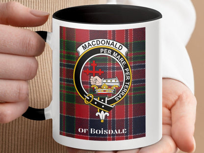 MacDonald Of Boisdale Clan Crest Tartan Plaid Mug - Living Stone Gifts