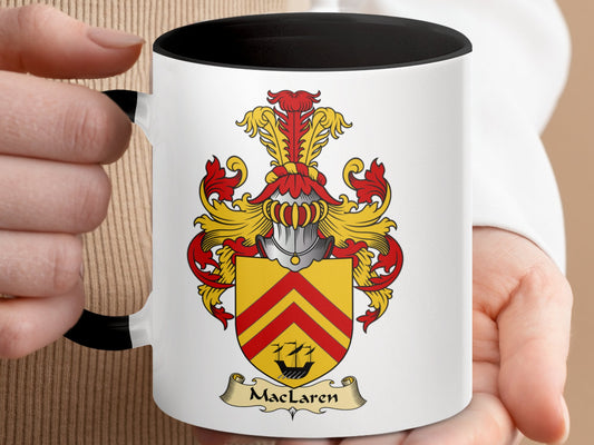 MacLaren Scottish Clan Coat of Arms Accent Coffee Mug - Living Stone Gifts